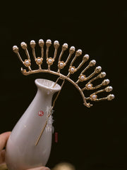 Halo 光环 Double Tiered Pearl Tang Ming Curved Hairpins