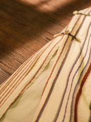 Xiao Lu 小路 Back Roads Republic of China Striped Cotton Sleeveless Qipao