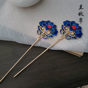 Shao Lan 烧蓝 Burnt Blue Various Ming Dynasty Turquoise Flower Hairpins