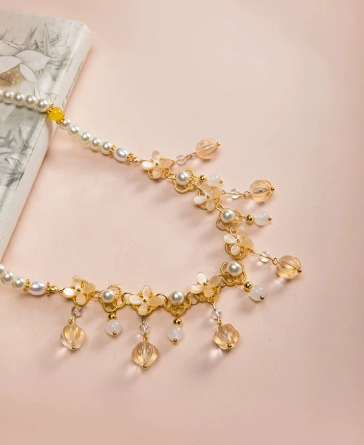 Osmanthus Sweet Wine 桂花甜酒 Necklace Bracelet Jewelry Set