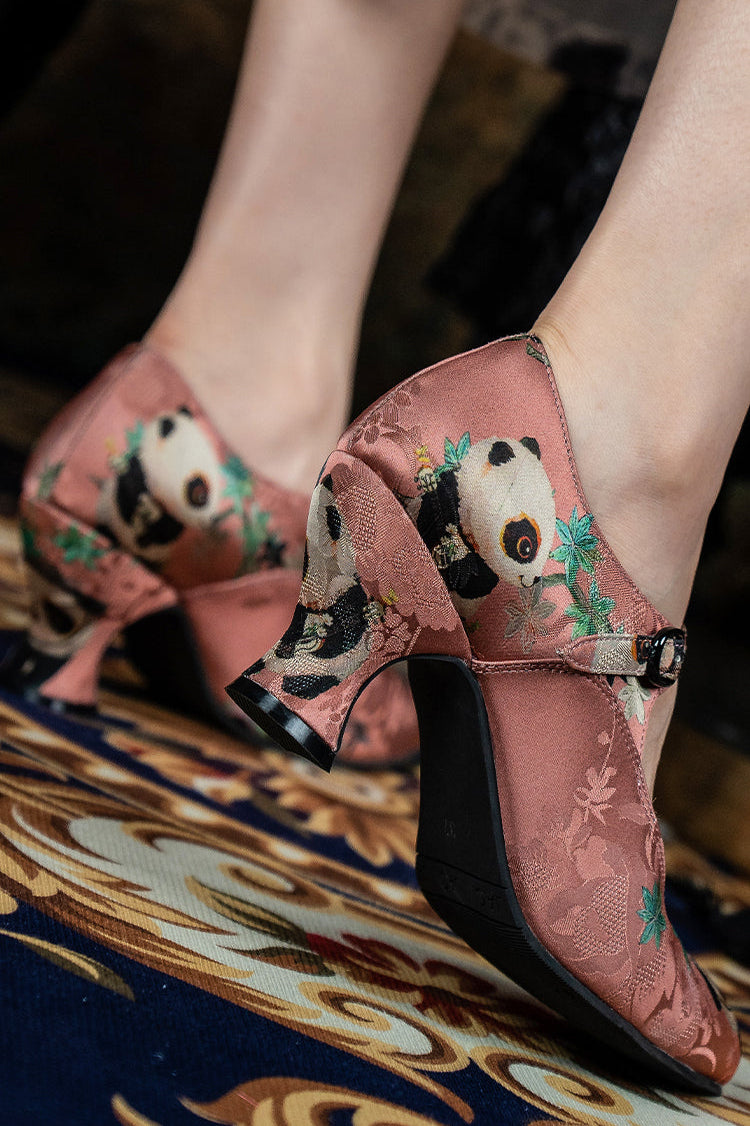 Huayuan Mei 花园妹 Garden Girl 1930s Wine Glass Heel Genuine Leather Mary Janes