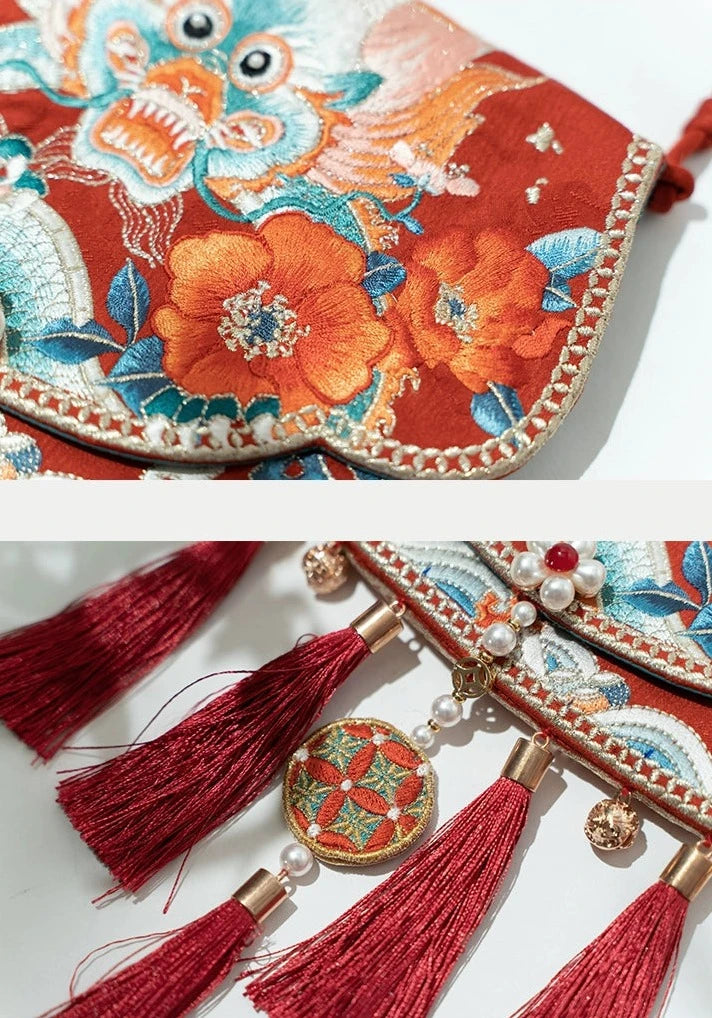 Long Nian 龙年 Year of the Dragon Embroidered Cross Body Bag