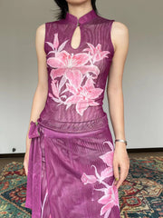 Shi Tou 湿头 Wet Head New Chinese Style Double Sided Sleeveless Qipao Top