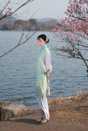 Yun Yan 云胭 Blushing Clouds 1920s Yuanling Round Collar Pearl Tassel Qipao Jacket