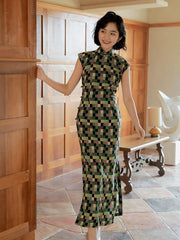 Liuli 琉璃 Retro Late 1930s Cap Sleeve Summer Qipao