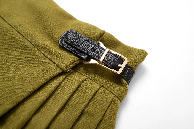 Momao Xiewen 磨毛斜纹 Brushed Twill Pocket Adjustable Modernized Mamian Skirt