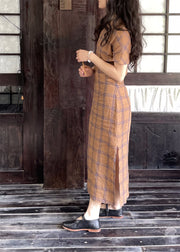 Waiting for Leisure 山月等闲 1930s Inspired Pure Linen Flannel Bottleneck Qipao