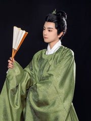 Qu Shui 曲水 Curved Water Ming Dynasty Men's Yuanlingpao Round Collar Robe