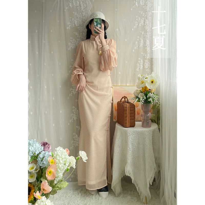 Shu Ci 书辞 Brush Stroke 1930s Daily Lantern Sleeve Qipao