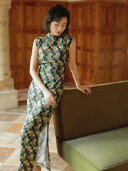 Liuli 琉璃 Retro Late 1930s Cap Sleeve Summer Qipao