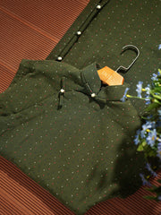 Suya 素雅 Simple Elegance Republic of China Dotted Stripes Pure Cotton Short Sleeve Qipao