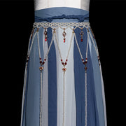 Fenghua Xueyue 风花雪月 Wind, Flower, Snow, & Moon Long Pearl Belt Hanfu Accessory