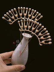 Halo 光环 Double Tiered Pearl Tang Ming Curved Hairpins