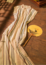 Xiao Lu 小路 Back Roads Republic of China Striped Cotton Sleeveless Qipao