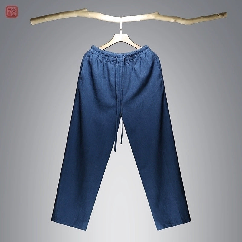 Chen Zhi 陈植 Modernized 1920s Men's Changpao Cotton Linen Pants
