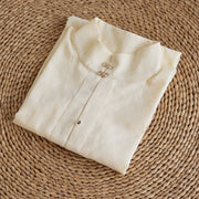 Macaron 马卡龙 Ming Dynasty Pure Cotton Standing Collar Daily Summer Shirt