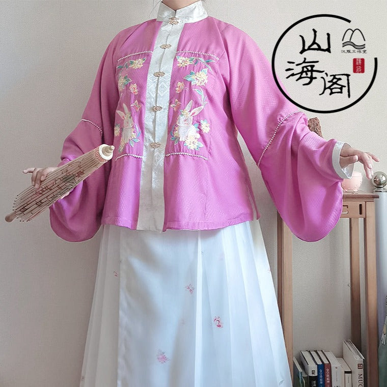 Lei Si 蕾丝 Lacy Bunny Ming Dynasty Plus Size Liling Pipa Sleeve Mamian Aoqun Set