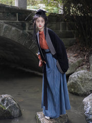 Xishan Wai 西山外 Beyond Mountains Modernized Wei Jin Cotton Unisex Ruqun Set