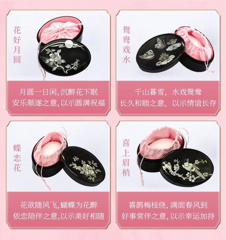 Duck Egg Powder 鸭蛋香粉 Xie Fuchun Traditional Makeup Fragrant Pressed Powder - Light Rose