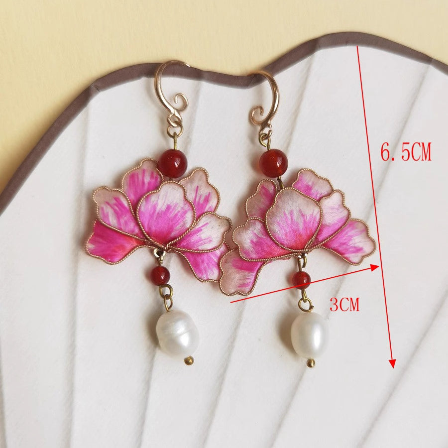 Rong Hua 绒花 Velvet Flower Earrings