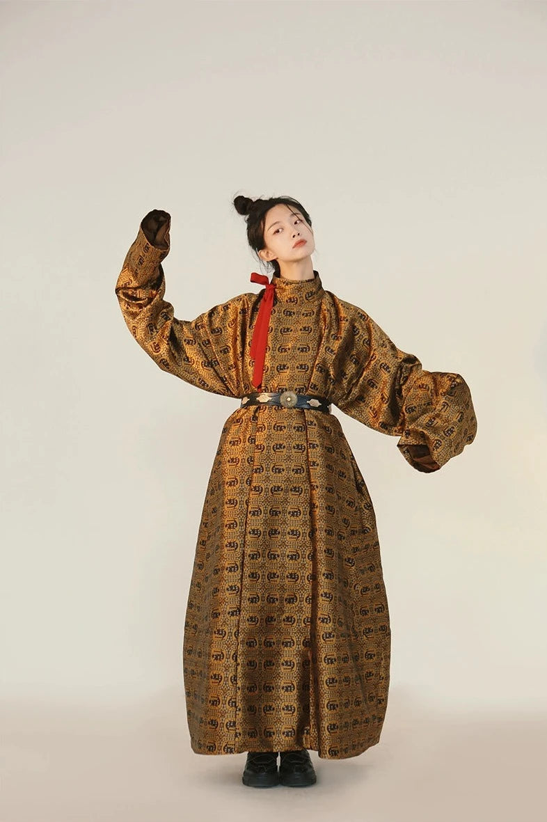 Mu Ye 牧野 Camel Northern Southern Dynasty Unisex Yuanlingpao Raised Collar Robe