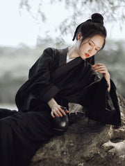 Mo Shui 墨水 Ink Stone Han Wei Jin Daily Cotton Linen Unisex Zhiju Robe