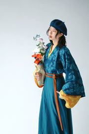 I'm Blue 蓝倒我了 Modernized Jin Dynasty Cotton Jiaoling Poqun Ruqun Set