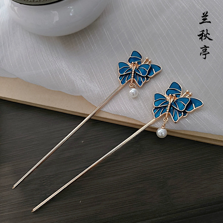 Shao Lan 烧蓝 Burnt Blue Various Ming Dynasty Turquoise Flower Hairpins