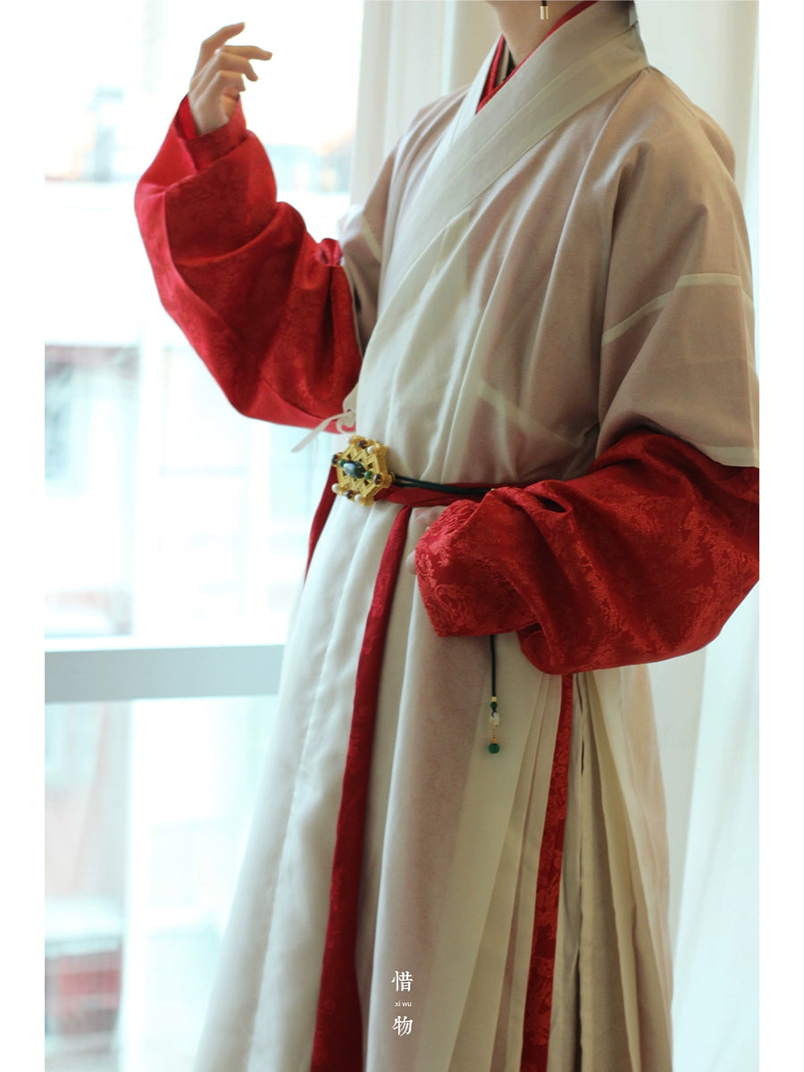 Jing Jiu 敬酒 Early Ming Dynasty Men's Cross Collar Changshan Robe