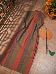 Waitan 外滩 The Bund Republic of China Striped Cotton & Linen Sleeveless Qipao