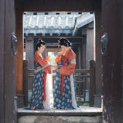 Daolian Tu 捣练图 "Court Ladies Preparing Silk" Noblewoman No.9 Tang Recreation Hanfu