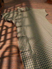 Maomao Chong 毛毛虫 Caterpillar Republic of China Plaid Jacquard Short Sleeve Qipao