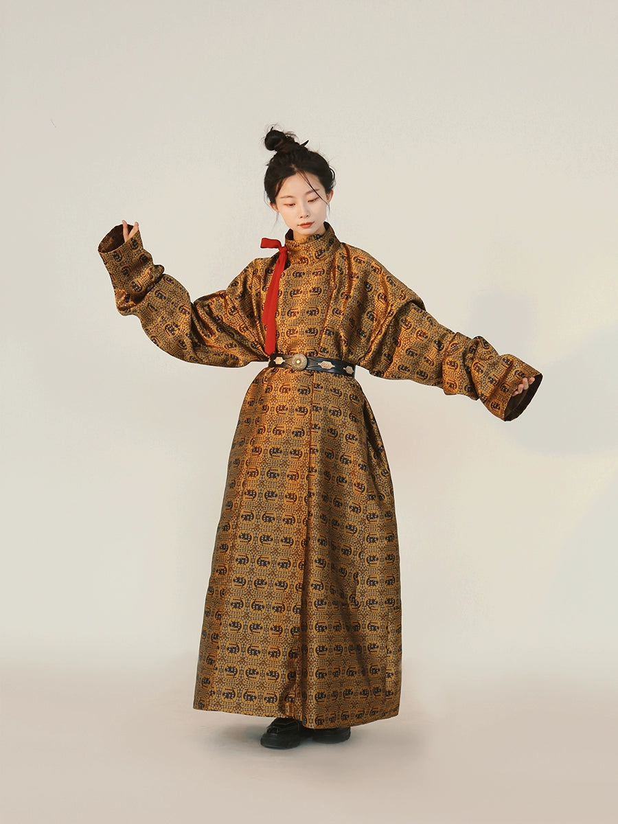 Mu Ye 牧野 Camel Northern Southern Dynasty Unisex Yuanlingpao Raised Collar Robe