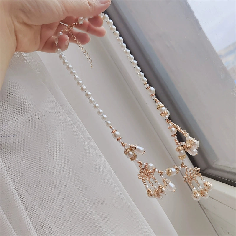 Bai Lianhua 白莲花 White Lotus Tang Dynasty Pearl Necklace
