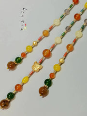 Huang Yu 替玉 Yellow Jade Warring States Restoration Unisex Back Cloud Necklace