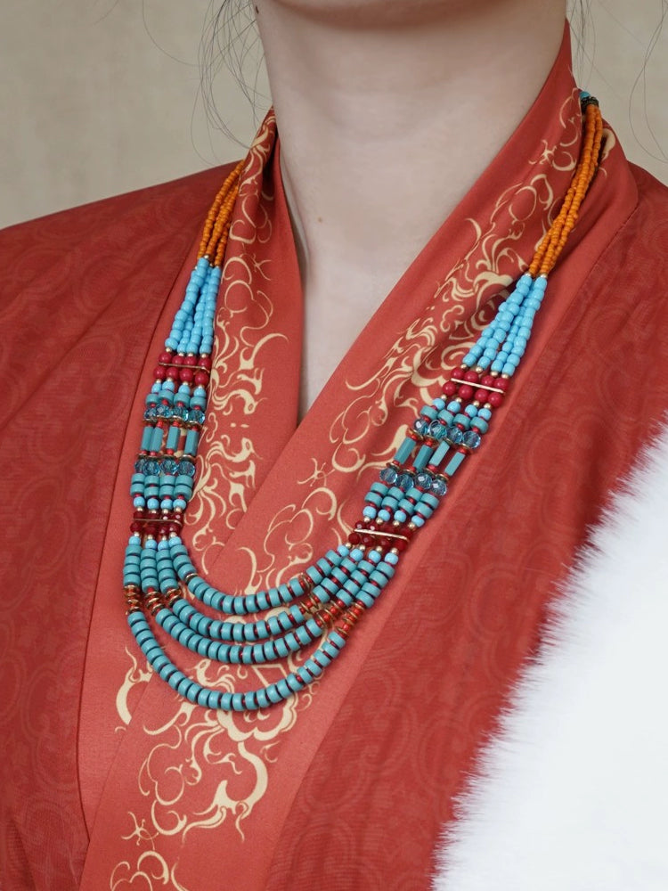 Fang Songshi 仿松石 Turquoise Beaded Warring States Western Chinese Necklace