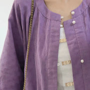 Touqi 透气 Lantern Sleeve Modernized Ming Round Collar Shirt