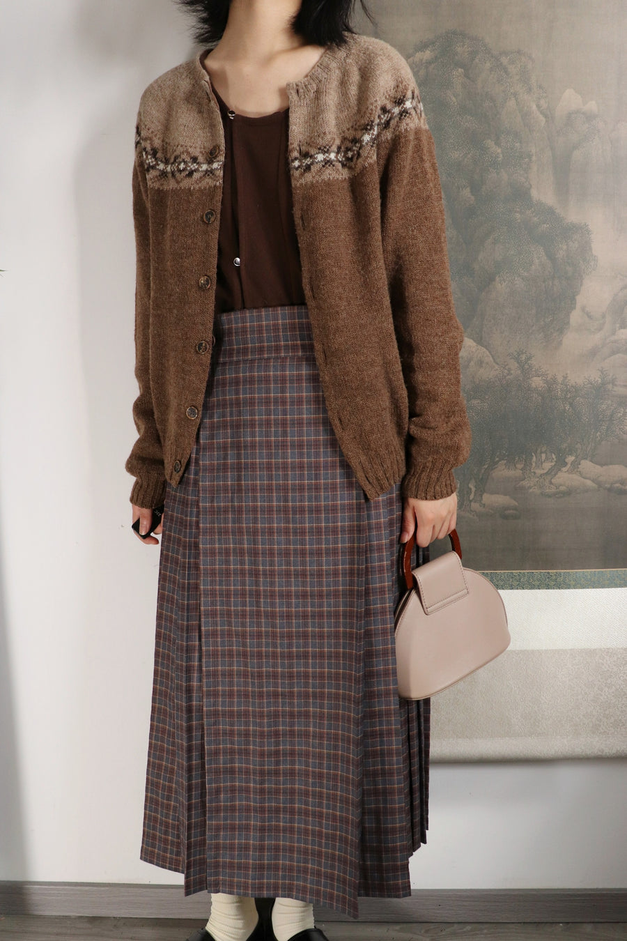 Jia Ri 假日 Holiday Plaid Modernized Ming Midi Mamian Skirt