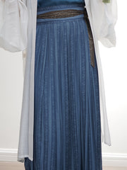 Xiao Huazhi 小花枝 Flowering Branch Song Dynasty Casual Baidiequn Hundred Pleat Skirt & Diaodai Tank Top Set