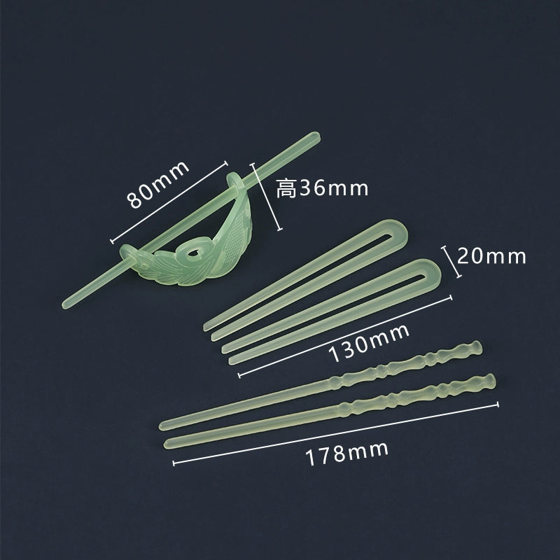 Bai Yu 白玉 White Jade Imitation Han Dynasty Unisex Crown & Hairstick Set