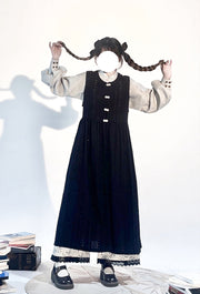 Wen Xueshe 文学社 Literary Society Modernized Ming Song Dynasty Bijia Vest & Songku Pants Set