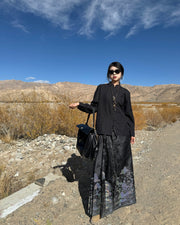 Jiang Ye 将夜 Night Clouds Modernized Hanfu Standing Collar Satin Top