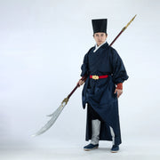 Zhi Duo 直裰 Straight Cut Men's Ming Dynasty Pipa Sleeve Changshan Long Shirt