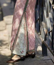 Tao Fen 桃粉 Peach Powder 1930s Satin Jacquard Cap Sleeve Qipao