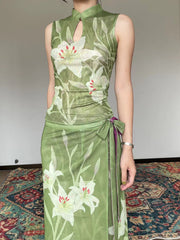 Shi Tou 湿头 Wet Head New Chinese Style Double Sided Sleeveless Qipao Top