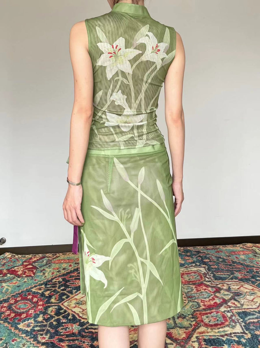 Shi Tou 湿头 Wet Head New Chinese Style Double Sided Sleeveless Qipao Top