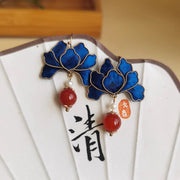 Rong Hua 绒花 Velvet Flower Earrings