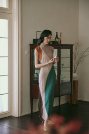 Molan Di 莫兰迪 Morandi Abstract Midcentury Daily Cap Sleeve Qipao
