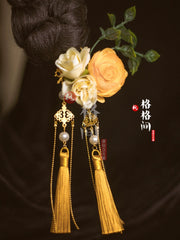 Qiu Yin 秋意 Autumn Mood Rose Fairy Hair Pin