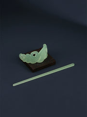 Bai Yu 白玉 White Jade Imitation Han Dynasty Unisex Crown & Hairstick Set